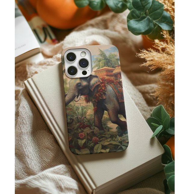 Capa Para iPhone 11 Elefante de cena botânica com howdah (Criador carregado)