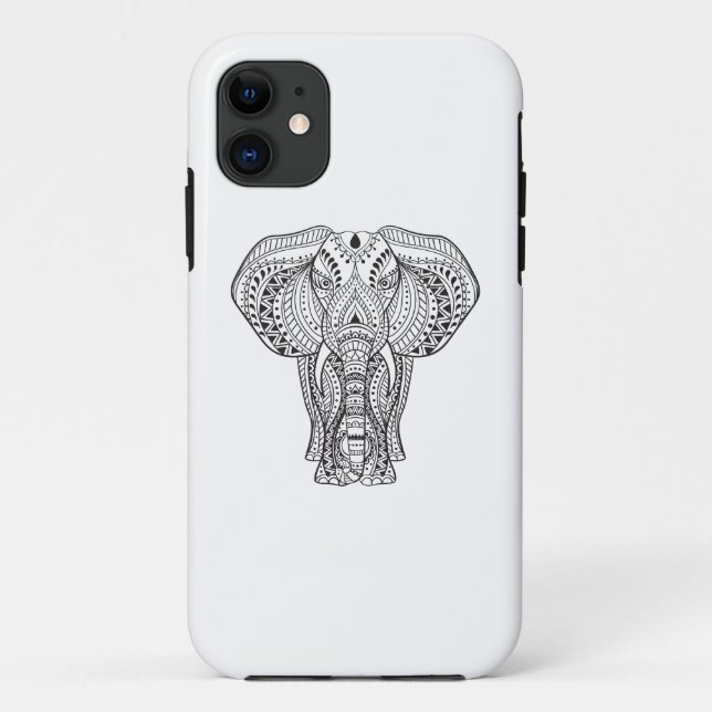 Capa Para iPhone 11 Elefante indiano étnico (Verso)