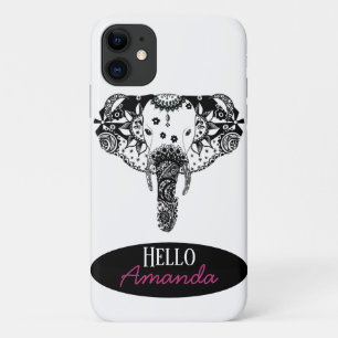 Capa Para iPhone 11 Elefante moderno de tangas preto e branco