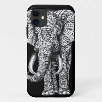 Capa Para iPhone 11 Elefante preto tribal