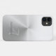 Capa Para iPhone 11 Elegant Monogram Name White Ombre Faux Metal (Back (Horizontal))