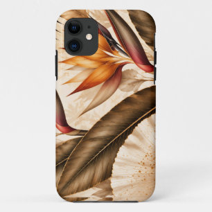 Capa Para iPhone 11 Elegante Ave do Paraíso & Ginkgo Arte Botânica