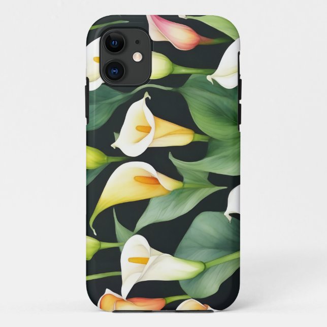 Capa Para iPhone 11 Elegante Calla Lily Botânica (Verso)
