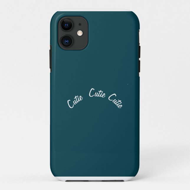 Capa Para iPhone 11 Elegante Chique Azul Turquesa (Verso)