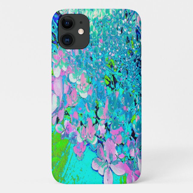 Capa Para iPhone 11 Elegante Cor-de-rosa e azul (Verso)