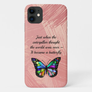 Capa Para iPhone 11 Elegante de borboleta Inspiracional Esperança Eleg
