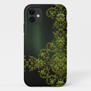 Capa Para iPhone 11 Elegante Emrald Green Damask
