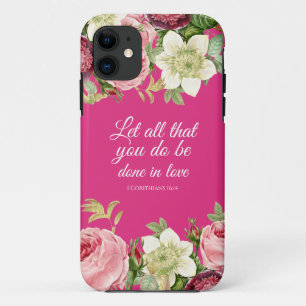 Capa Para iPhone 11 Elegante Floral 1 Corinthians 16: 14 Case-Mate i