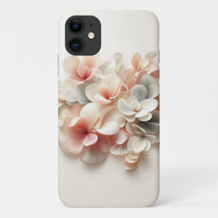 Capa Para iPhone 11 Elegante Floral Abstrata em Seda com Camadas - Ros