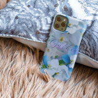 Elegante Girly Floral Blue Personalizado