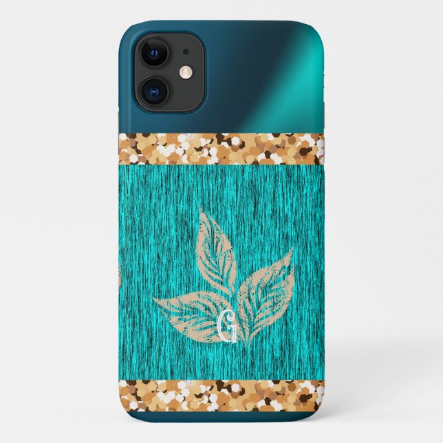 Capa Para iPhone 11 Elegante Teal Moderno (Verso)