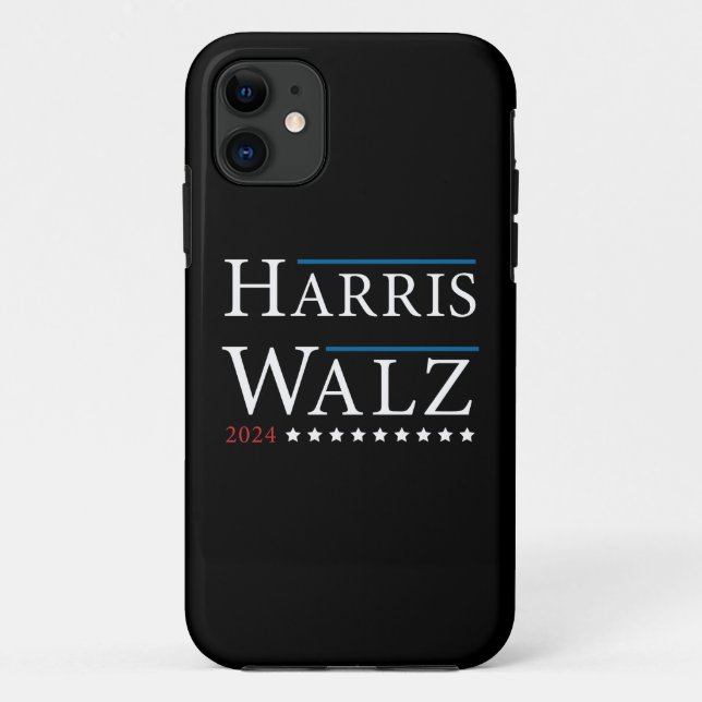 Capa Para iPhone 11 Eleição de Harris Walz 2024 (Verso)