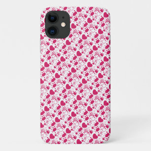 Capa Para iPhone 11 elementos de padrões do dia dos namorados