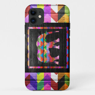 Capa Para iPhone 11 Elephant Chevron Pattern