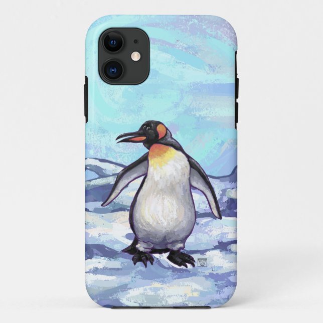 Capa Para iPhone 11 Eletrônicos de pinguim (Verso)