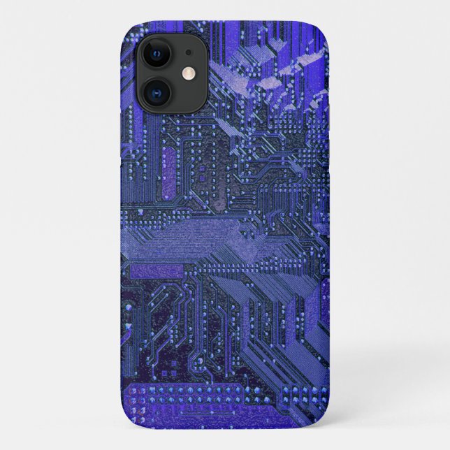 Capa Para iPhone 11 Eletrônicos técnicos do Conselho Cyber Circuit Azu (Verso)