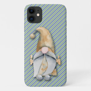 Capa Para iPhone 11 Elfo de Natal em Bandas Azuis