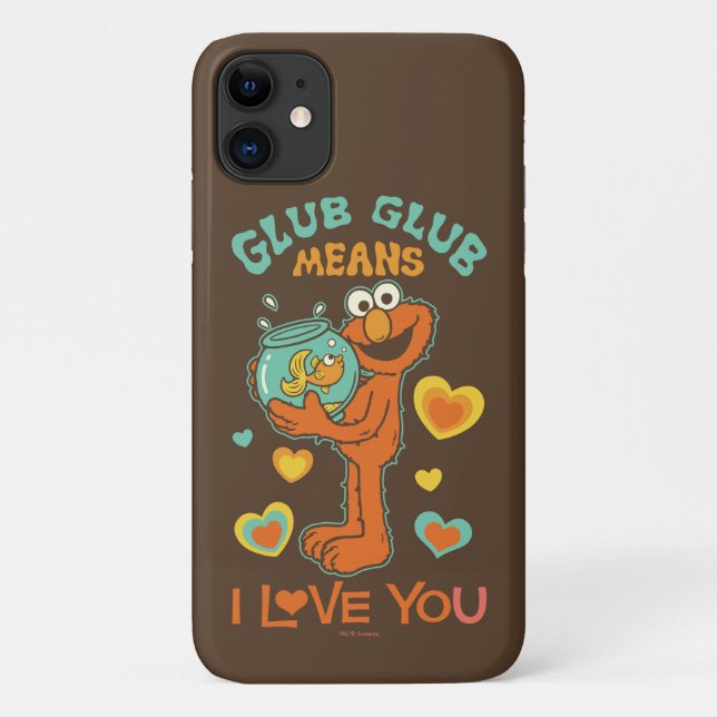 Capa Para iPhone 11 Elmo Segurando seu Pet Goldfish (Verso)