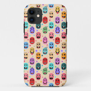 Capa Para iPhone 11 Emoções Rostos Coloridos