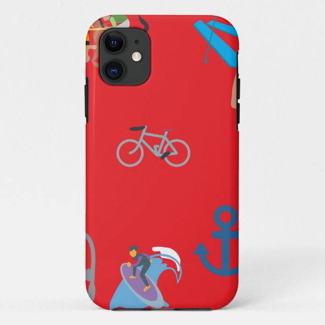 Capa Para iPhone 11 emoji desportivo (Verso)