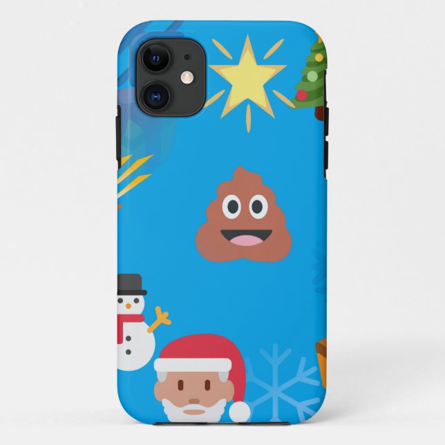 Capa Para iPhone 11 emoji poop christmas (Verso)
