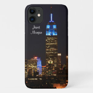 Capa Para iPhone 11 Empire State Building, 30 Rock em azul para o Auti