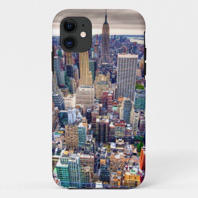 Capa Para iPhone 11 Empire State Building e Midtown Manhattan (Verso)