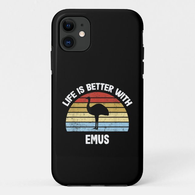 Capa Para iPhone 11 Emu com texto em alemão A vida é melhor (Verso)