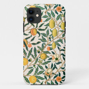 Capa Para iPhone 11 Enfeite Branco de Romã de Fruta William Morris