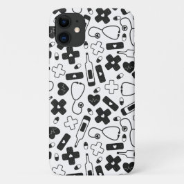 Capa Para iPhone 11 Enfermeira Branca, Bonita, Padrão Médico