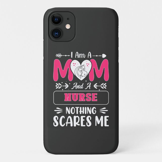 Capa Para iPhone 11 Enfermeira Engraçada Mãe, Enfermeira Mamãe faz cit (Verso)