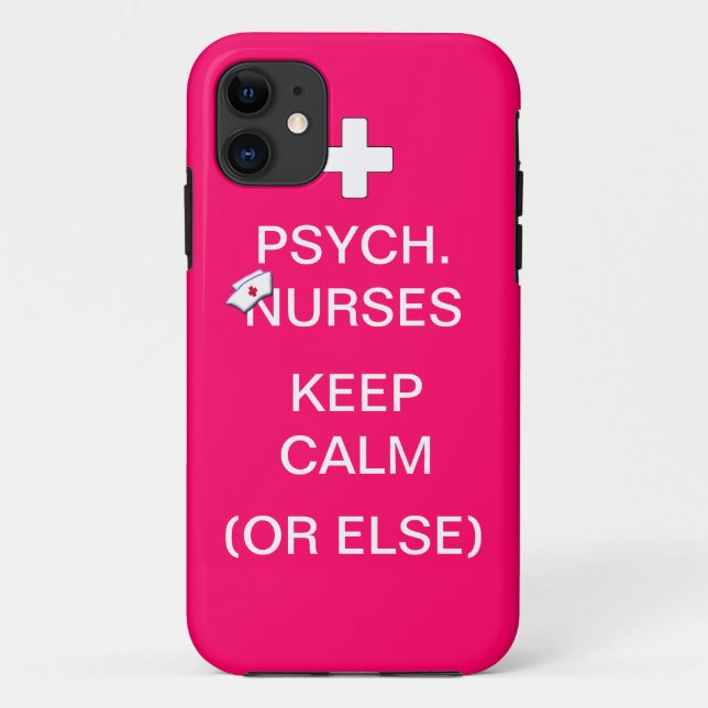 Capa Para iPhone 11 Enfermeiras De Psicose Mantenham Calma/Goma De Bol (Verso)