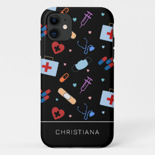 Capa Para iPhone 11 Enfermeiro Personalizado   Padrão Médico