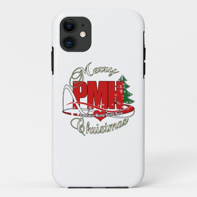 Capa Para iPhone 11 Enfermeiro Psiquiátrico-Mental CHRISTMAS (Verso)