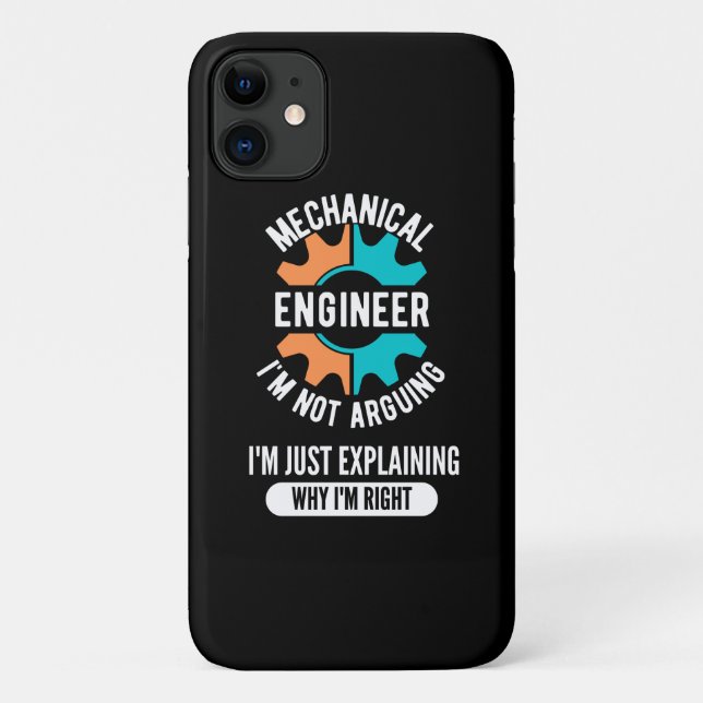 Capa Para iPhone 11 Engenheiro Mecânico Engraçado, Engenharia Mecânica (Verso)