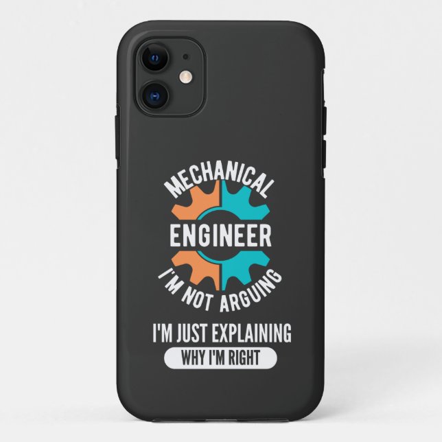 Capa Para iPhone 11 Engenheiro Mecânico Engraçado, Engenharia Mecânica (Verso)