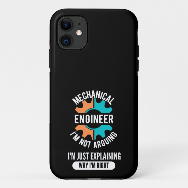 Capa Para iPhone 11 Engenheiro Mecânico Engraçado, Engenharia Mecânica (Verso)