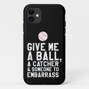 Capa Para iPhone 11 Engraçada Jogadora De Beisebol Me Dê Uma Bola