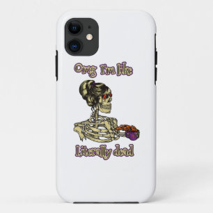 Capa Para iPhone 11 Engraçado Bebendo de esqueleto Eu sou literalmente