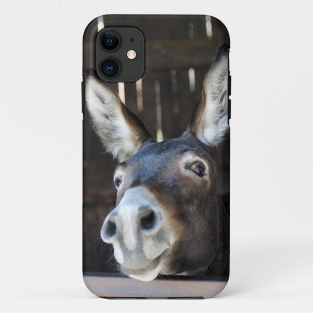 Capa Para iPhone 11 Engraçado Bonito Fazenda Donkey Nome Personalizado (Verso)