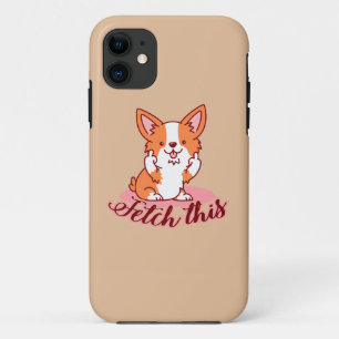 Capa Para iPhone 11 Engraçado Cachorro Corgi Em Direto Procura Isto