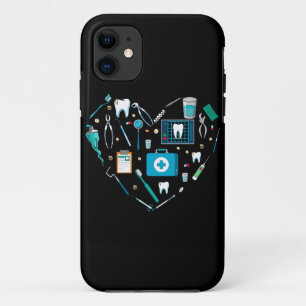 Capa Para iPhone 11 Engraçado Dentista Dental Tool Heart