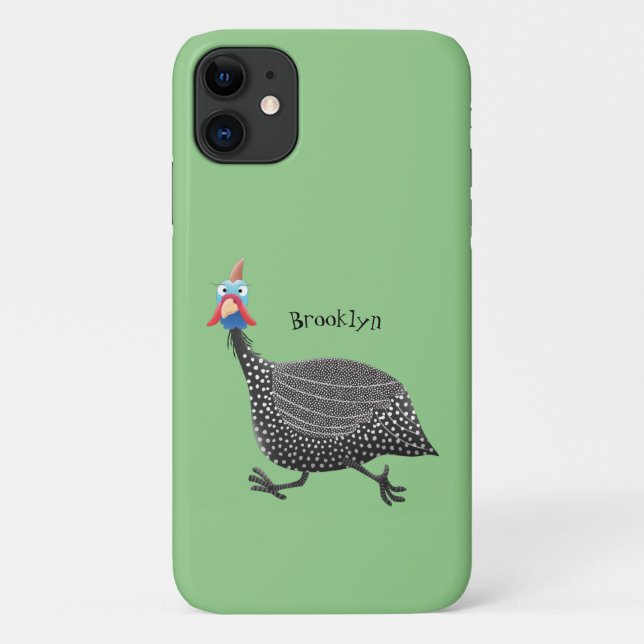Capa Para iPhone 11 Engraçado desenho animado de aves Guineafowl (Verso)