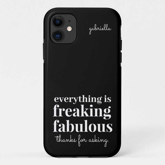 Capa Para iPhone 11 Engraçado, fabuloso negro sarcástico (Verso)