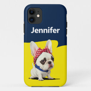 Capa Para iPhone 11 Engraçado Frenchie Rosie, o Riveter Parody