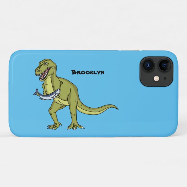 Capa Para iPhone 11 Engraçado ilustração do dinossauro T rex (Verso (horizontal))