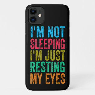 Capa Para iPhone 11 engraçado não estou dormindo estou apenas descans