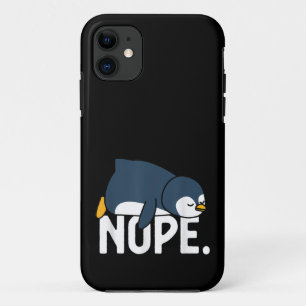 Capa Para iPhone 11 Engraçado Não Hoje Não Pinguim Preguiçoso Amante d