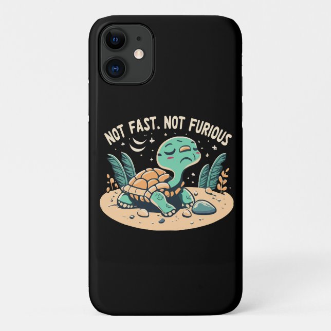 Capa Para iPhone 11 Engraçado Não Rápido Não Furioso (Verso)