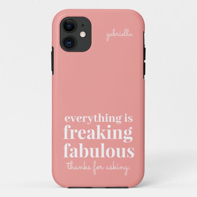 Capa Para iPhone 11 Engraçado Rosa Dizendo Citando Tipografia Sarcásti (Verso)